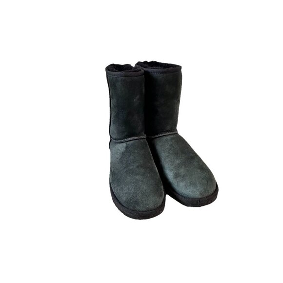 UGG Classic Short II Women's Black (Teal) Fleece Sheepskin Slip-On Ankle Boots 7 - Picture 1 of 7